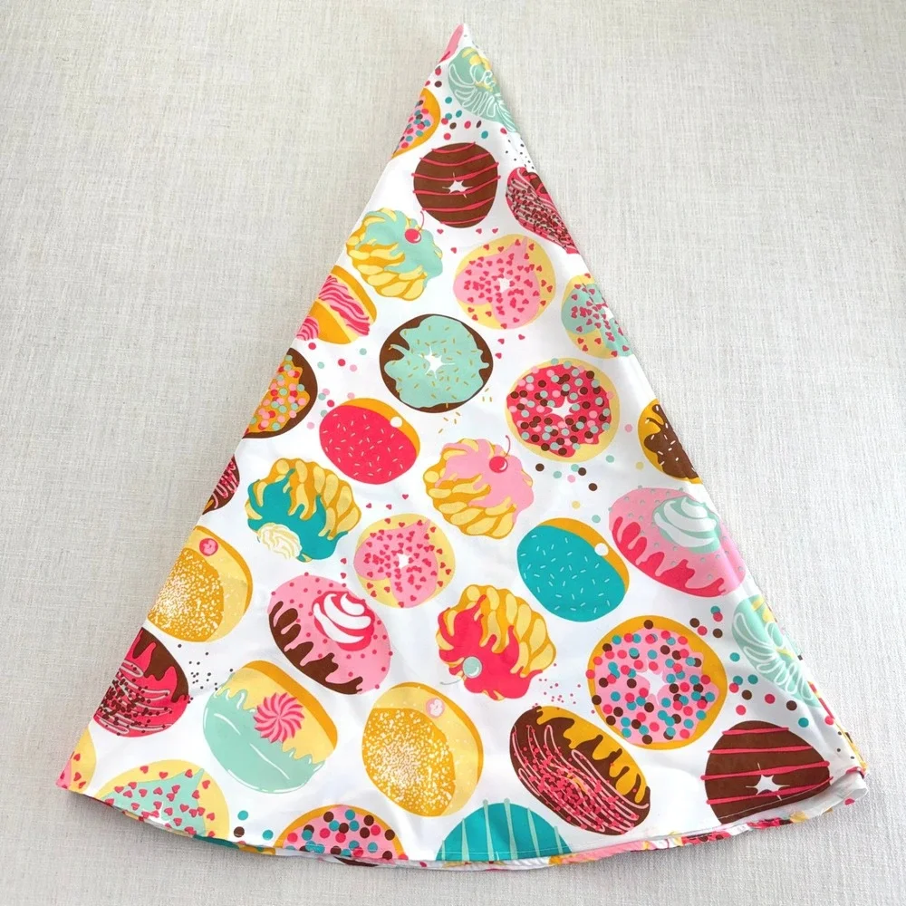 Cynthia Rowley Donut‎ Print Round Tablecloth 70 In White Pink Blue Kitchen Decor